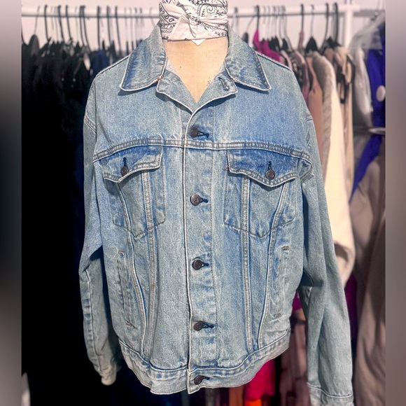 Vtg 90s Hard Rock Hotel San Juan Large “Save the Planet” Denim Trucker Jacket - Picture 3 of 7